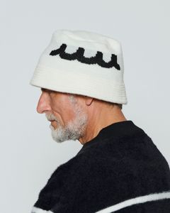 ☆先行予約☆ muta MARINE × ACANTHUS / ニットバケットハット / Wave Logo Knit Bucket Hat / WHITE 【MA2665】