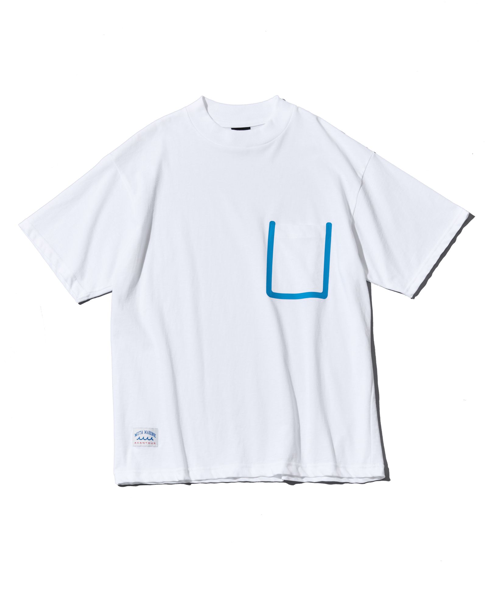 ☆先行予約☆muta MARINE × ACANTHUS  / モックネックポケットTシャツ / Mock Neck Pocket Tee / WHITE 【MA2633】