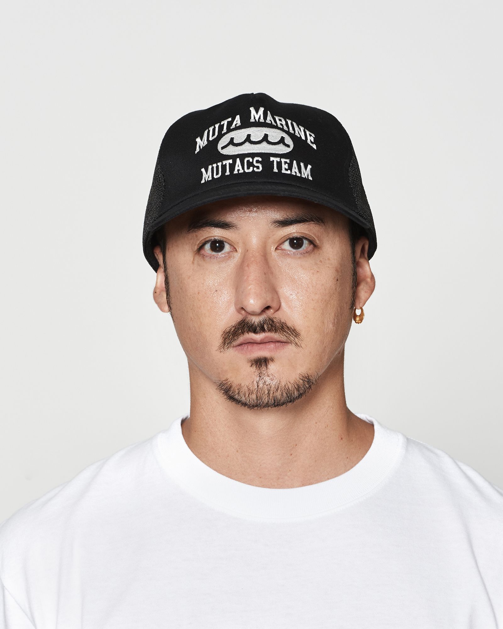 ☆先行予約☆muta MARINE × ACANTHUS  / カレッジロゴメッシュキャップ / College Logo Mesh Cap / BLACK 【MA2622】