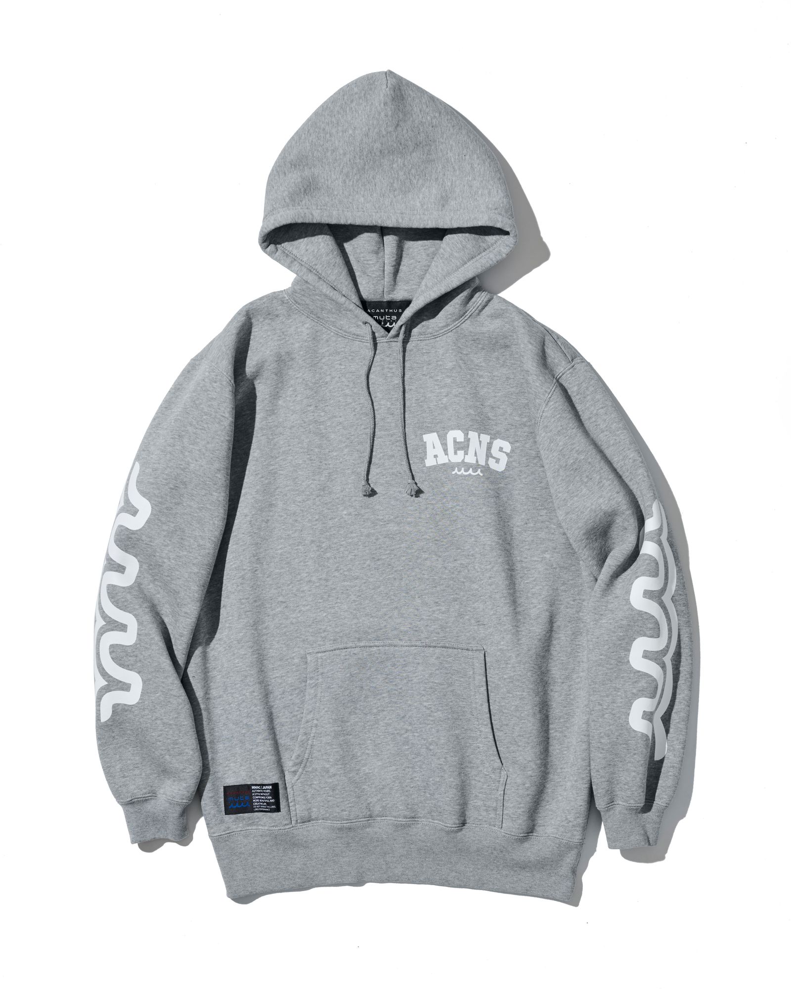 ☆先行予約☆ muta MARINE × ACANTHUS /アームプリントフーディー /パーカー / Arm Print Hooded Sweatshirt / GREY 【MA2657】
