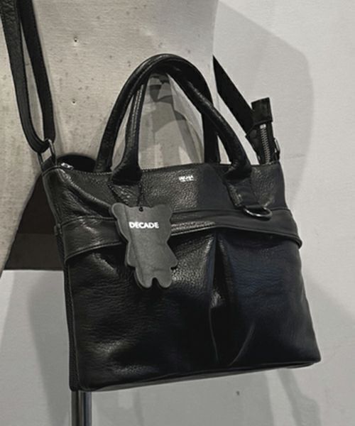 オイルドカウレザー・ハンドミニショルダーバッグ / Oiled Cow Leather Hand Mini Shoulder Bag / BLACK [DCD-01507]