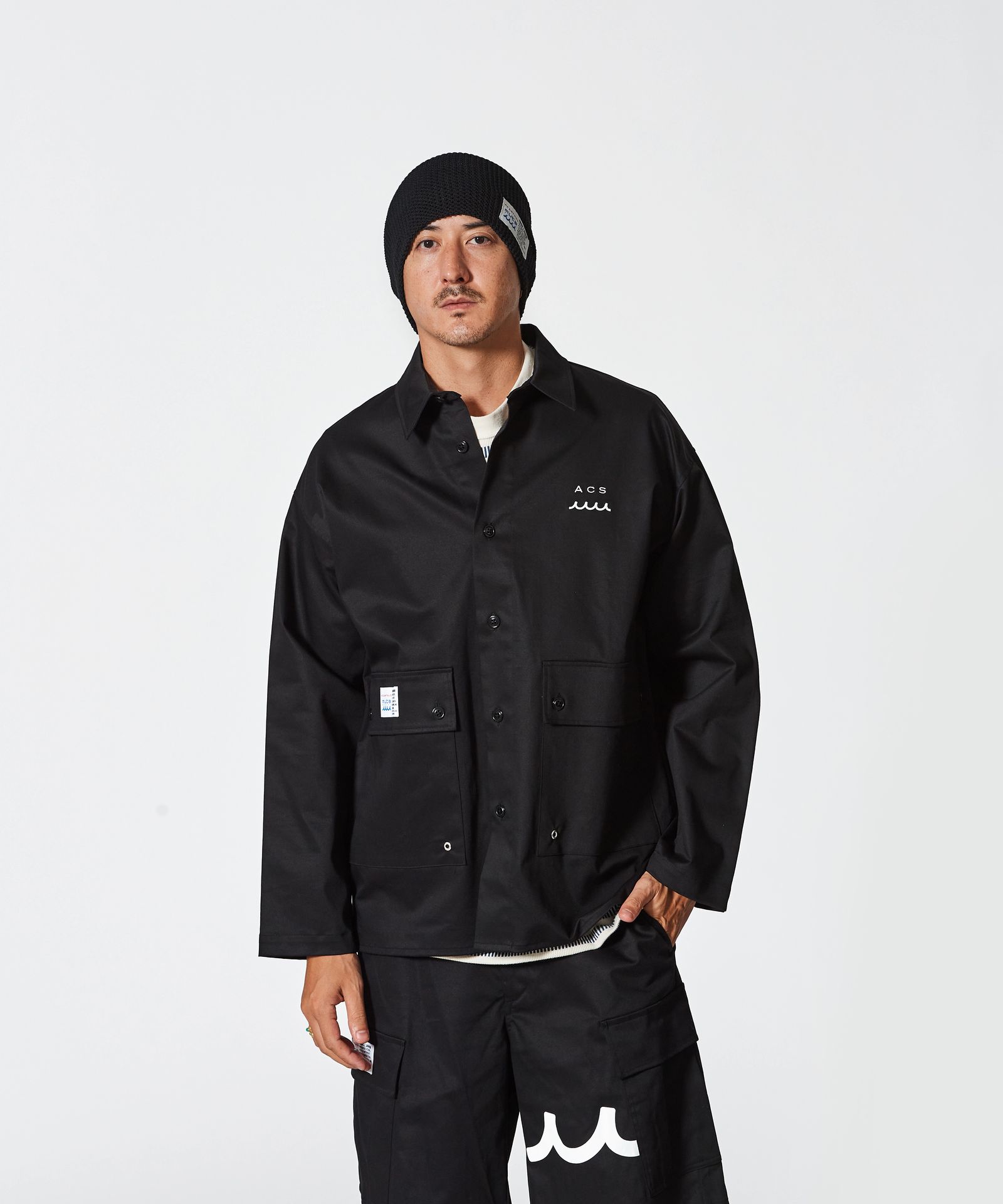 ACANTHUS × muta MARINE / muta Military Shirt Jacket / ミリタリーシャツジャケット / BLACK 【MA2502】