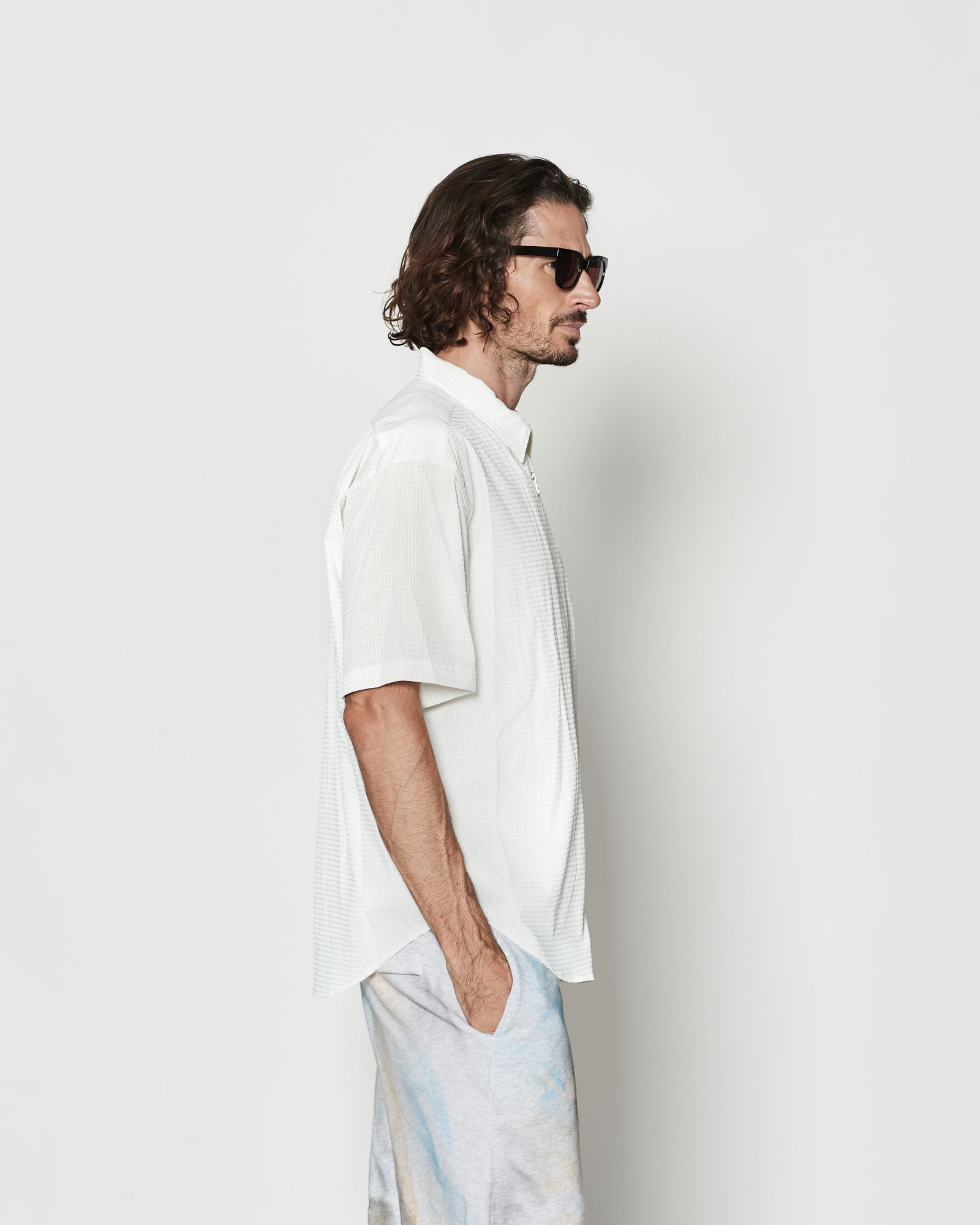 ☆先行予約☆ Dot Air®ジップアップショートスリーブシャツ / Dot Air® Zip Up S/S Shirt / WHITE【SH2601】