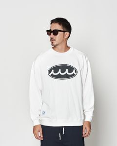 ☆先行予約☆muta MARINE × ACANTHUS  / エイジングサークルロゴクルーネックスウェット / Aging Circle Logo Crewneck / WHITE 【MA2611】