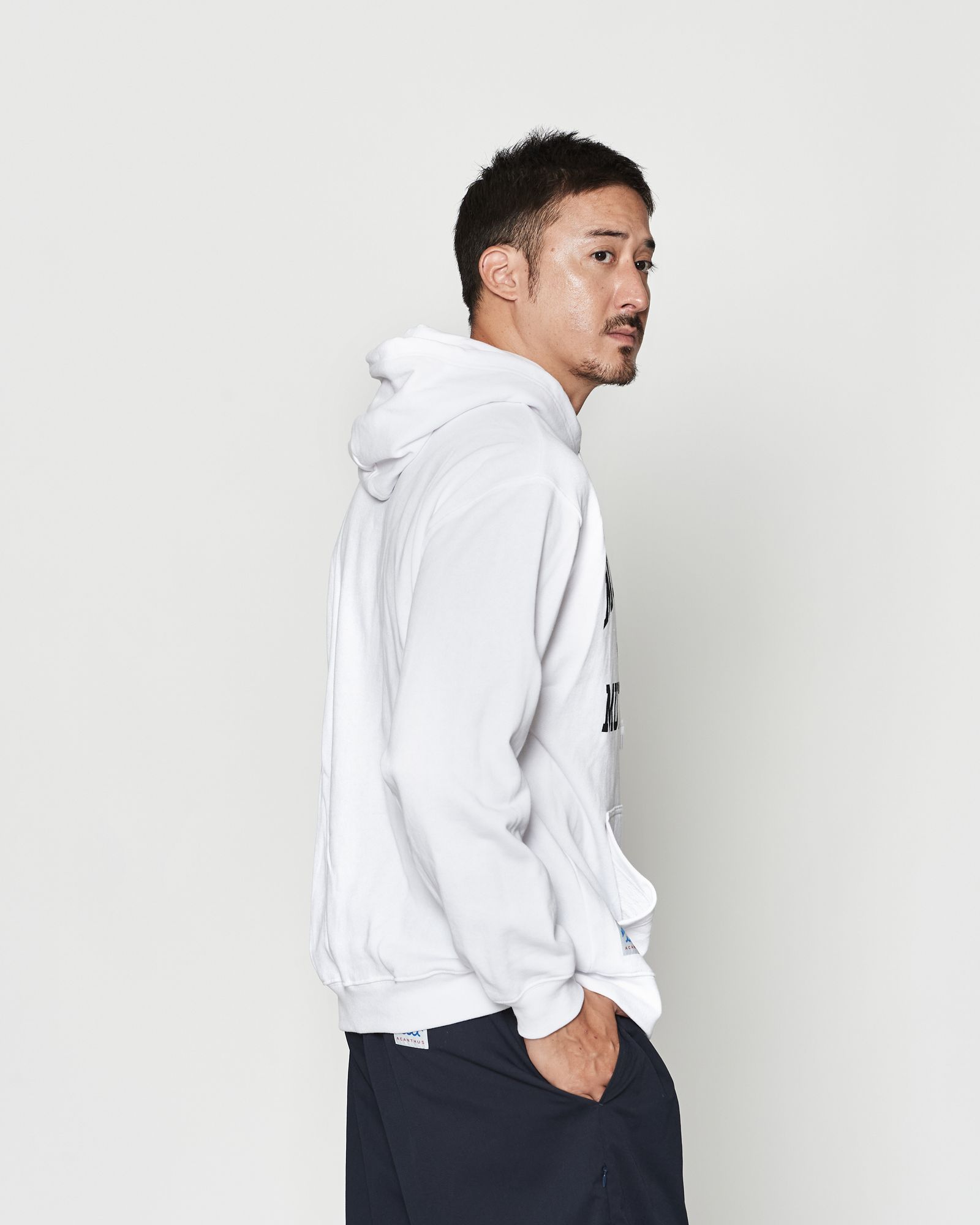 ☆先行予約☆muta MARINE × ACANTHUS  / カレッジロゴ スウェットジップフーディー / パーカー / College Logo Hooded Sweatshirt / WHITE【MA2609】