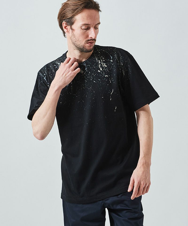 ACANTHUS - ACANTHUS(アカンサス) スプラッシュTシャツ / Splash Tee / BLACK | femt