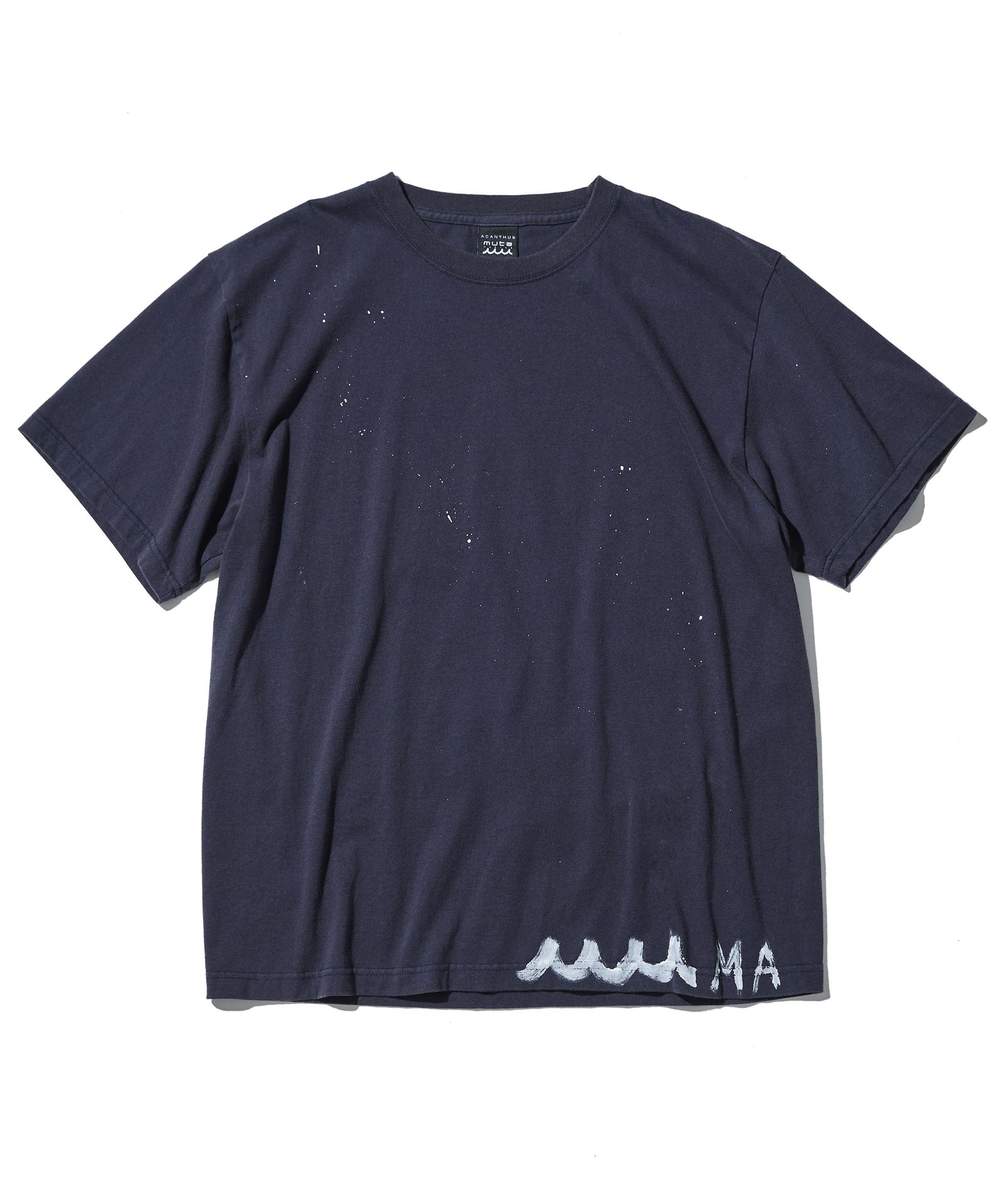 ACANTHUS × muta MARINE / muta Washed Hand Paint Tee / ハンドペイントTシャツ / NAVY 【MA2512】