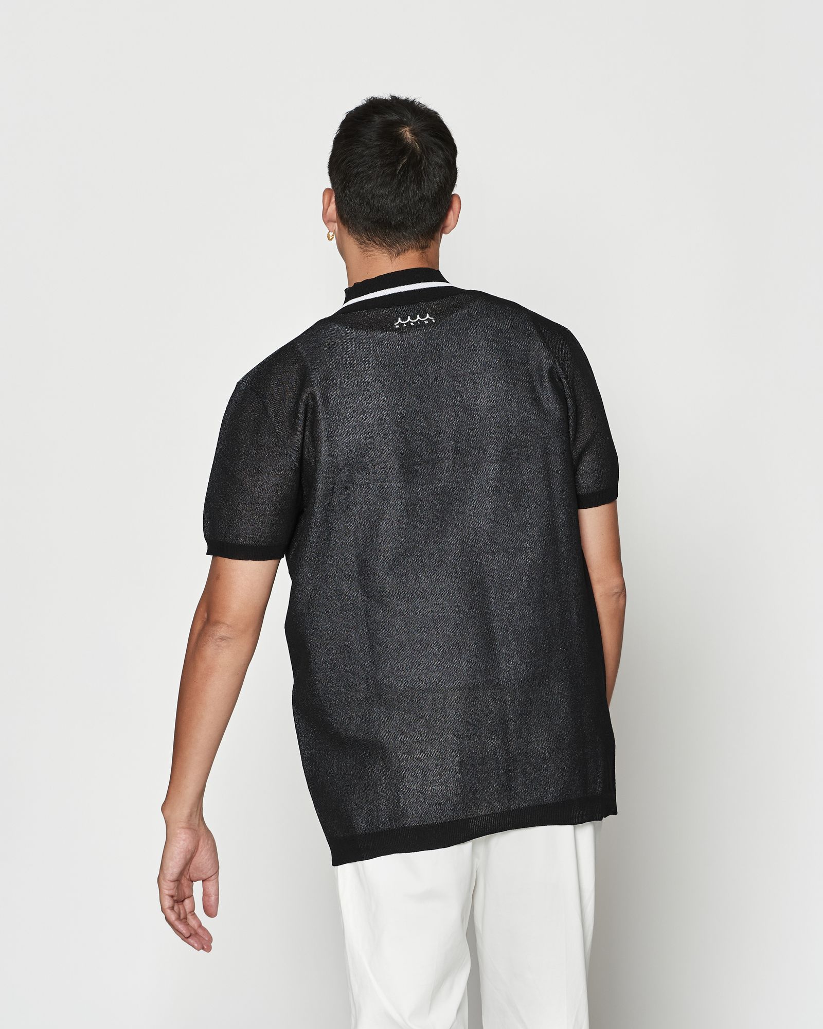 ☆先行予約☆muta MARINE × ACANTHUS  / 半袖ニット / Sheer Knit S/S Top / BLACK 【MA2634】
