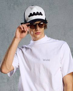 ☆先行予約☆ muta × wjk  / ウェーブ カットオフ メッシュキャップ / wave cut-off mesh cap / BLACK x WHITE 【810 mw05i】