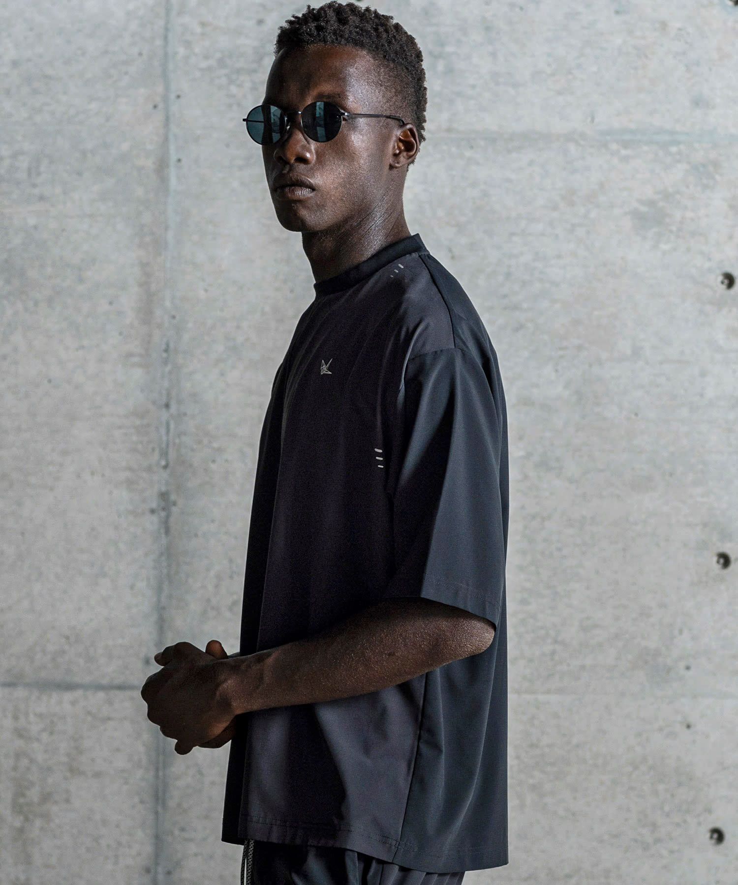 バイカラーランニング半袖Tシャツ / ブラック【UST-26032】