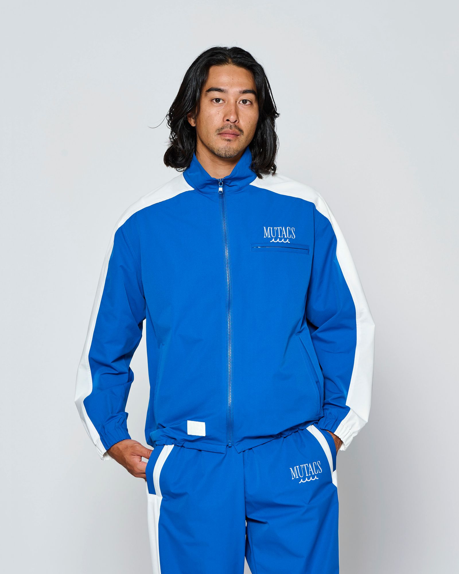 ☆先行予約☆muta MARINE × ACANTHUS  / サイドライントラックジャケット / Side Line Track Jacket / BLUE【MA2704】