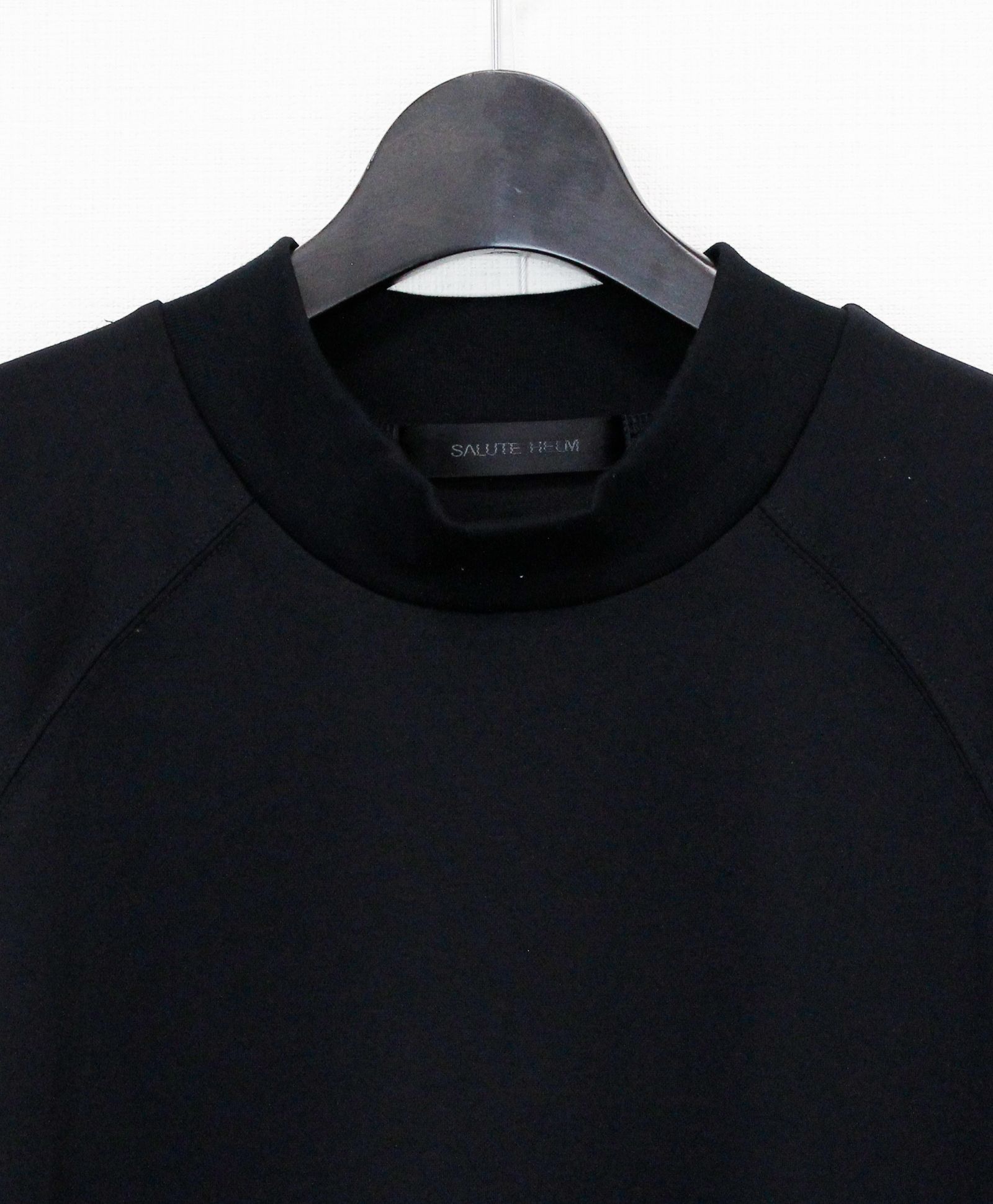 ICE PACK NYLON リバーニット モックネックラグランTee  / ブラック [76006]