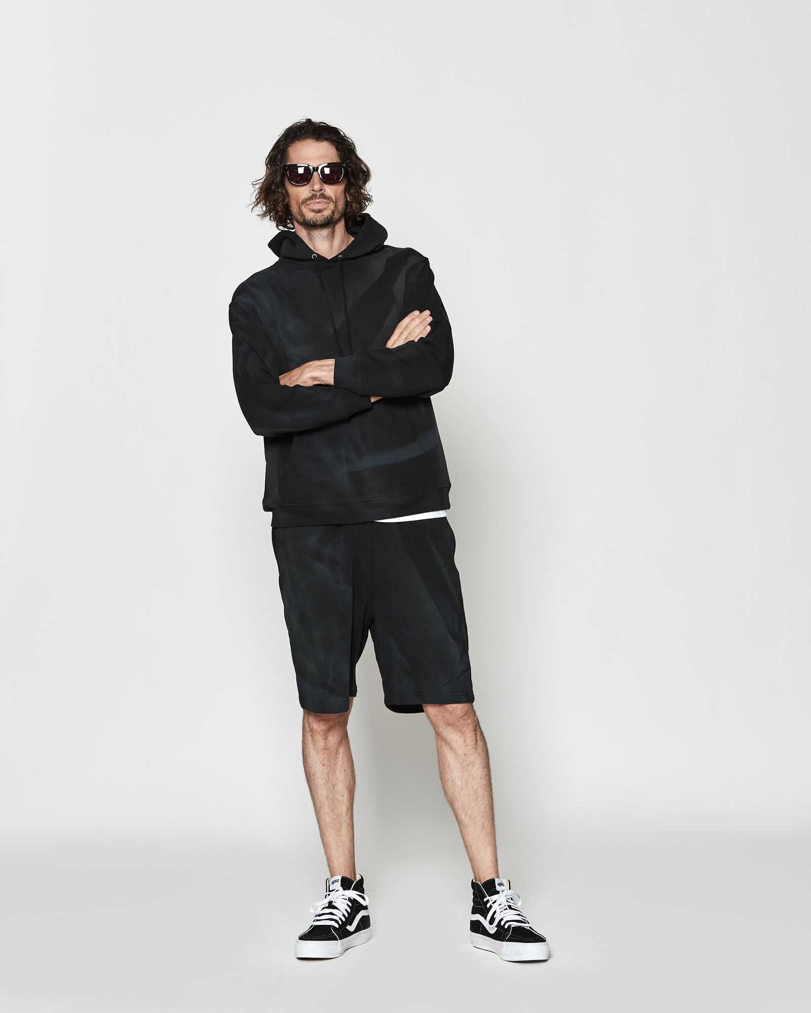 ☆先行予約☆ エイジングダイ スウェットフーディー / パーカー / Aging Dye Hooded Sweatshirt / BLACK【HJ2602】
