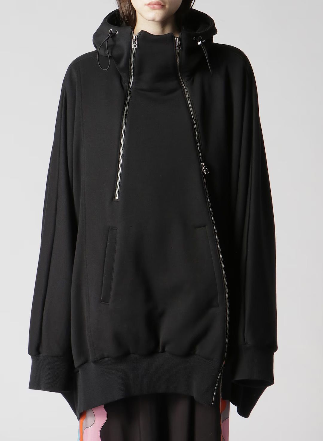 HEAVY LINING DOUBLE ZIPPER HOODIE / BLACK [GJ-T19-032-2]