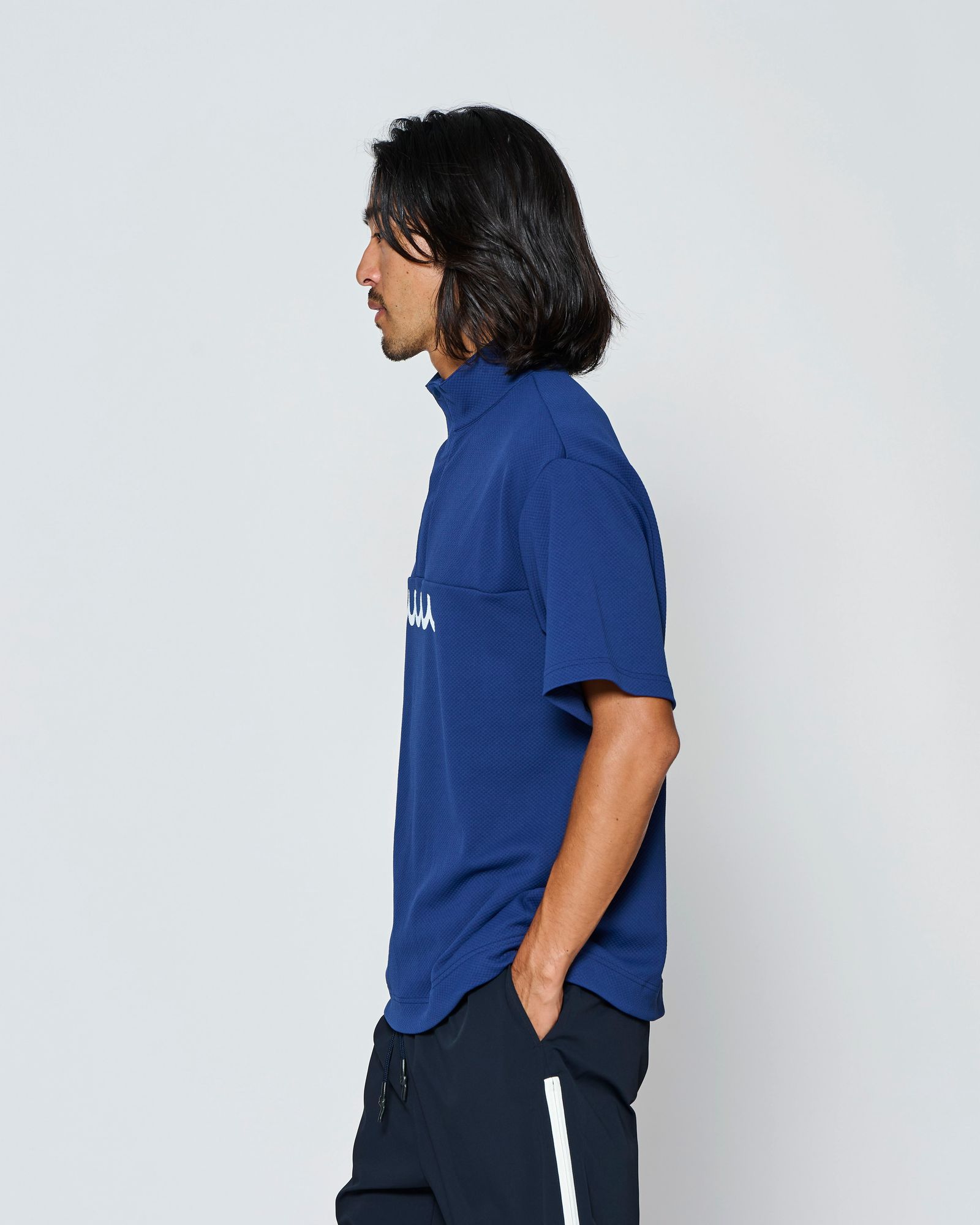 ☆先行予約☆muta MARINE × ACANTHUS  / スタンドカラーS/Sトップ /  Stand Collor S/S Top / NAVY【MA2709】