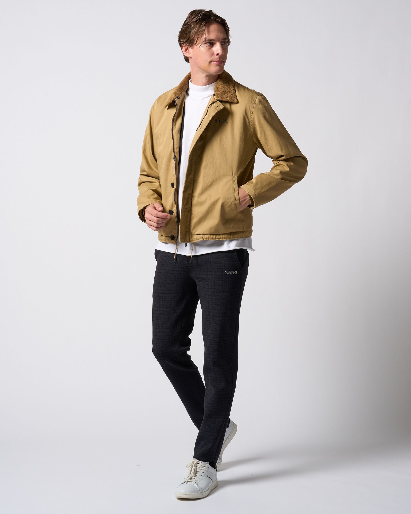☆先行予約☆ muta × wjk  / ニットイージースラックス / function knit easy slacks(jacquard check) / BLACK CHECK [504 mw08j]