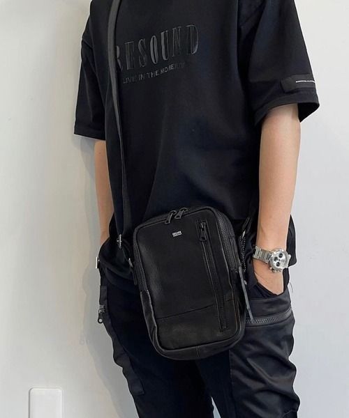 オイルレザーミニショルダーバッグ  / Oil Leather Mini Shoulder Bag / B-BK [DCD-01460]