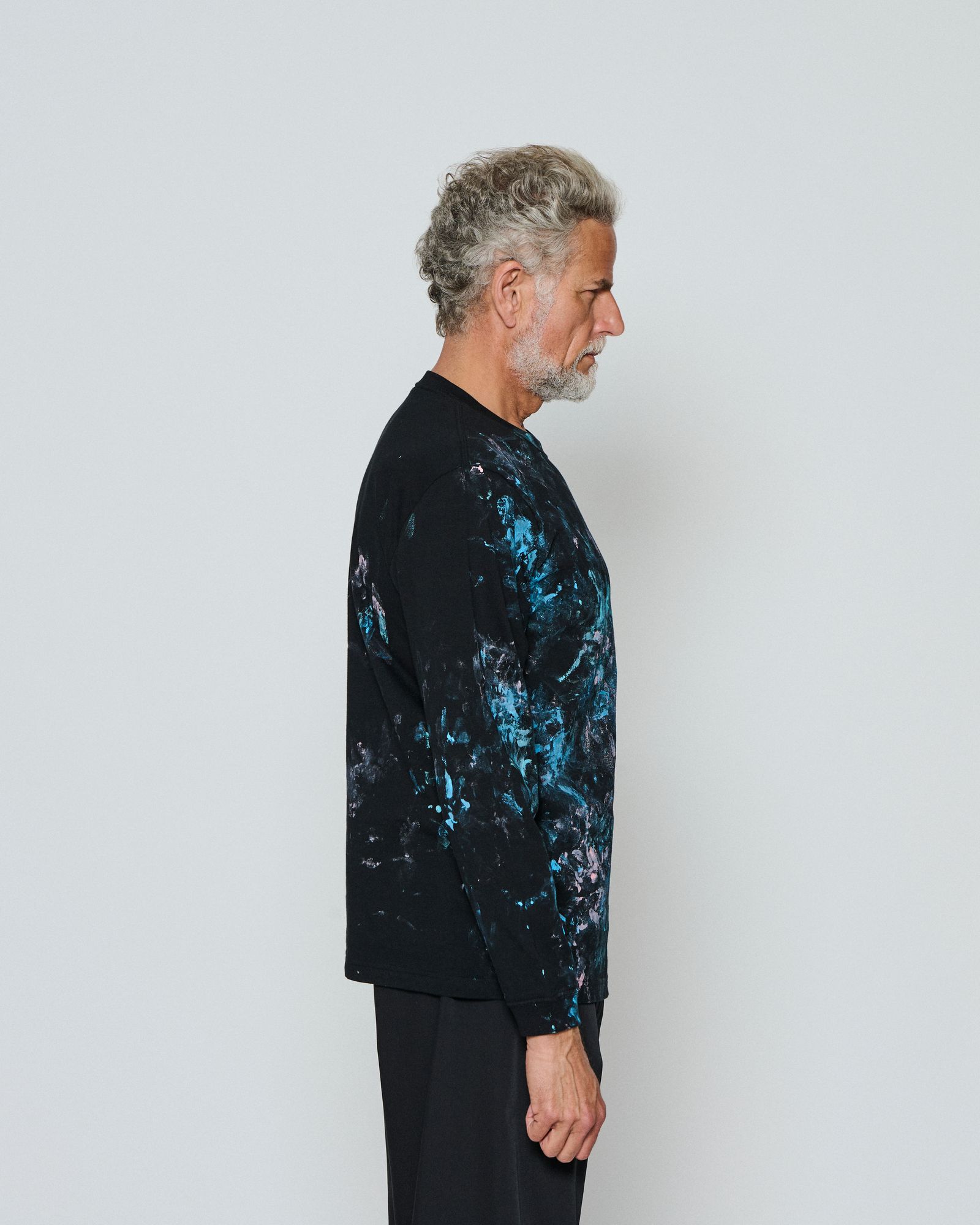 ☆先行予約☆  アブストラクトペイントロンTee / Abstract paint L/S Tee / BLACK 【CT2611】