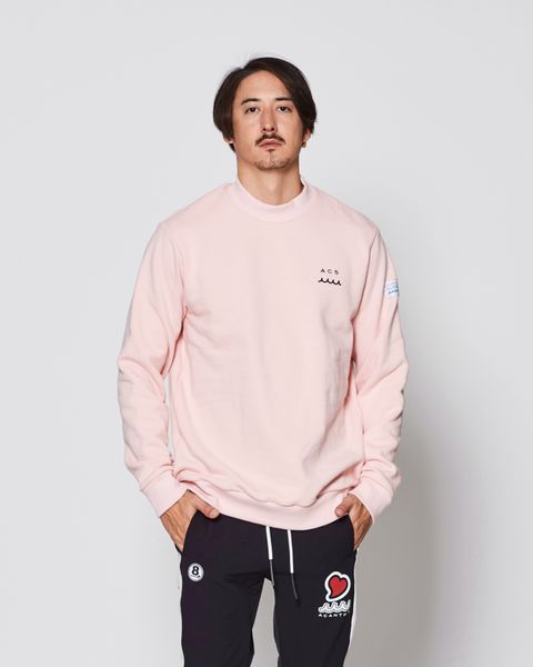 muta MARINE ×  ACANTHUS / muta Mockneck Sweatshirts / モックネックスウェット / PINK 【MA2535】