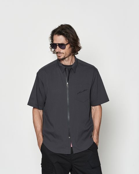 Dot Air®ジップアップショートスリーブシャツ / Dot Air® Zip Up S/S Shirt / CHARCOAL【SH2601】