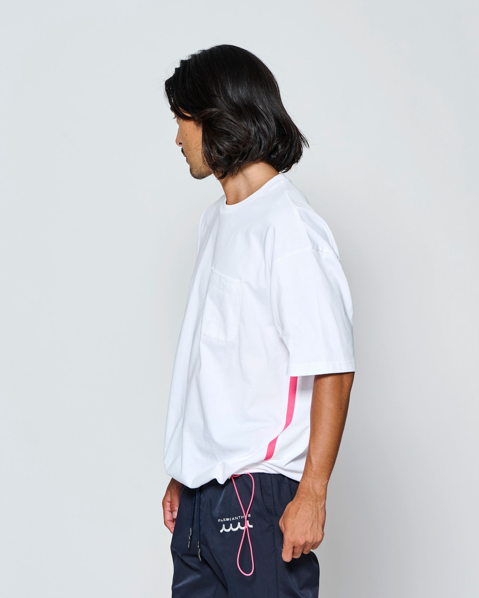 ☆先行予約☆muta MARINE × ACANTHUS  / ドローコード付きポケットTシャツ /  Drawstring Pocket Tee / WHITE【MA2724】