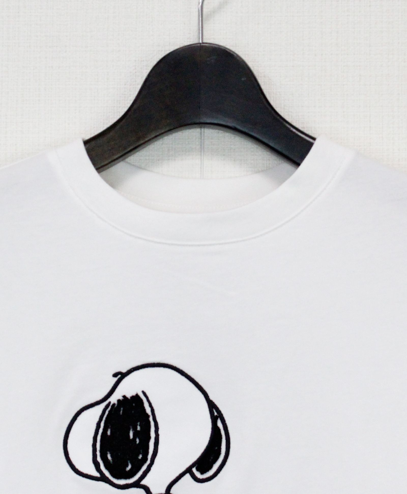 1PIU1UGUALE3 RELAX × PEANUTS / スヌーピー ラインストーンロングTシャツ / ホワイト【UST-26056】