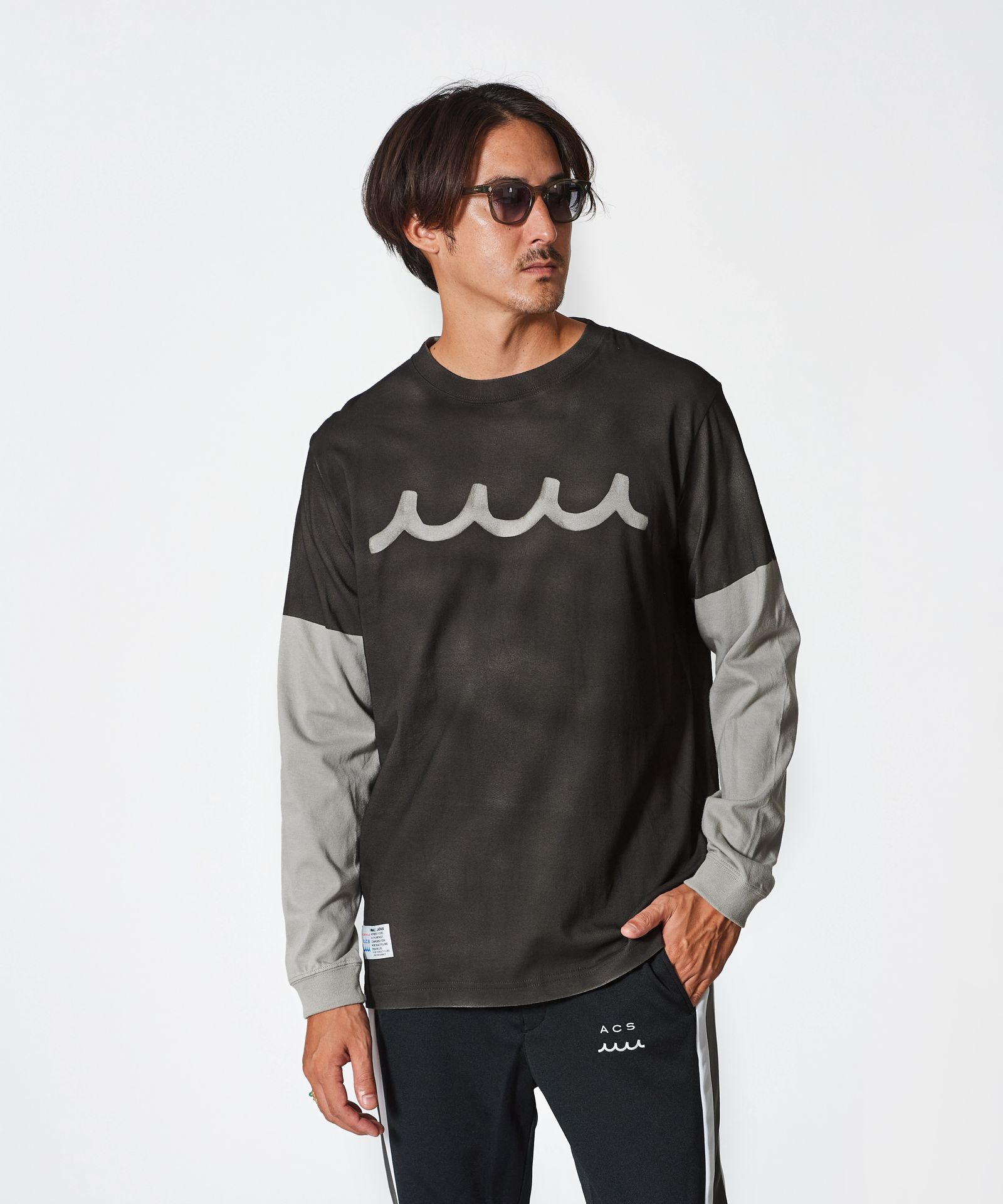 完売前に【muta MARINE×ACANTHUS】トロンプ・ルイユ加工 ロンT ACANTHUS - ACANTHUS × muta MARINE / muta Trompe l'oeil L/S