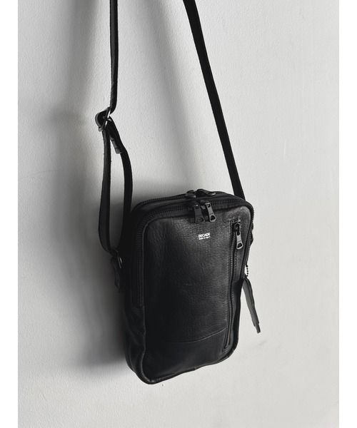 オイルレザーミニショルダーバッグ  / Oil Leather Mini Shoulder Bag / B-BK [DCD-01460]