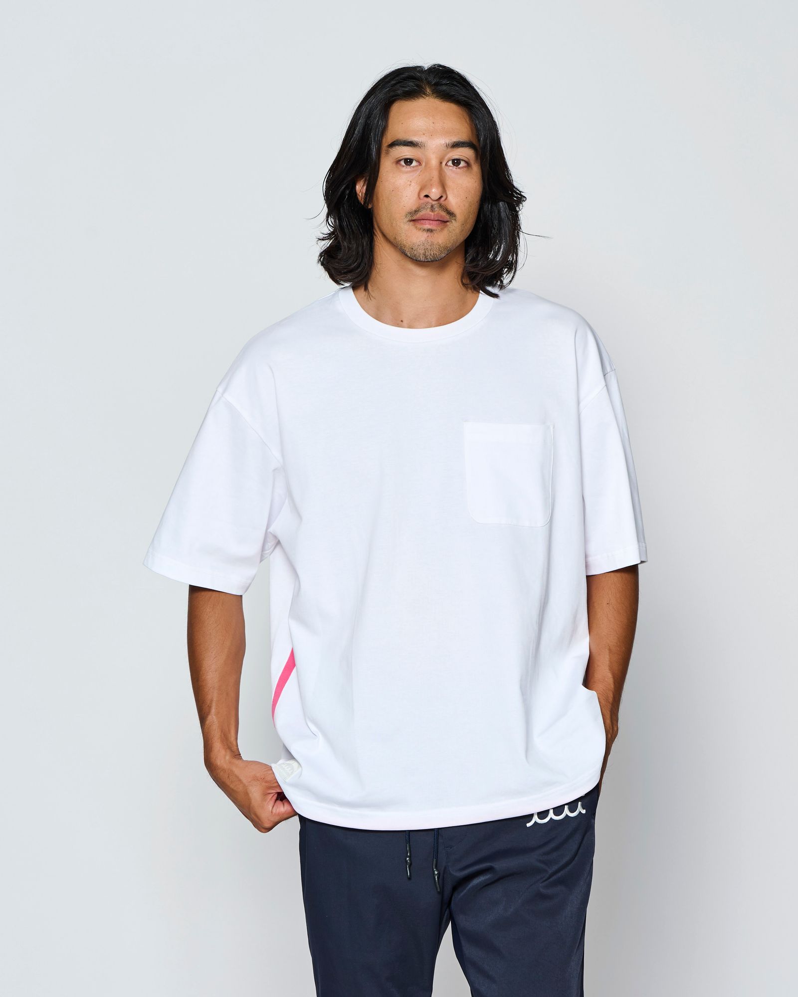 ☆先行予約☆muta MARINE × ACANTHUS  / ドローコード付きポケットTシャツ /  Drawstring Pocket Tee / WHITE【MA2724】
