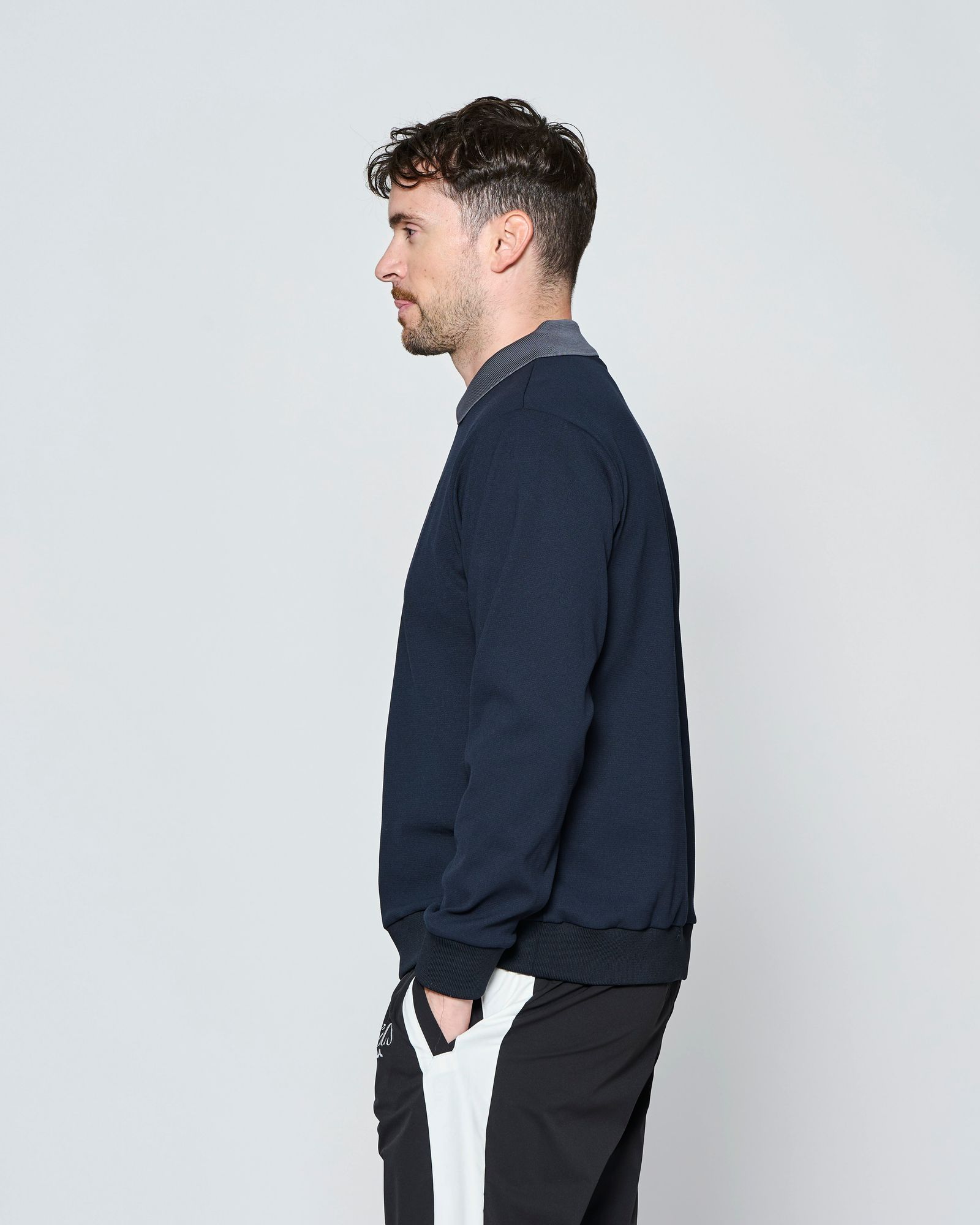 ☆先行予約☆muta MARINE × ACANTHUS  / ポロクルーネックスウェット /  Polo Crewneck / BLACK【MA2710】