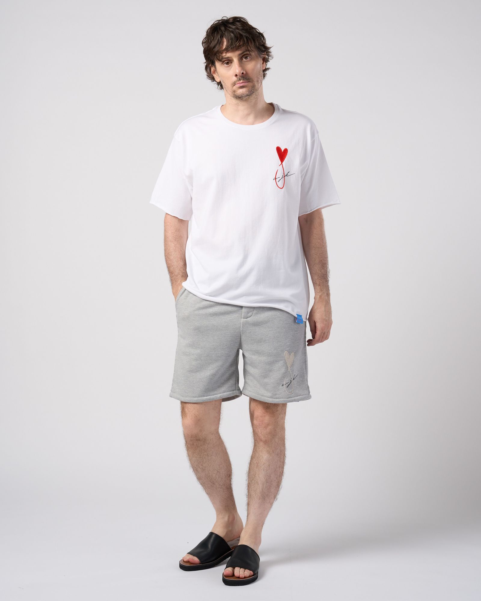 ☆先行予約☆Maison Honoré Paris× wjk  / ハートフィッシュ カットオフ 半袖Tシャツ / heart fish cut-off S/S / white×red【710 hw01k】