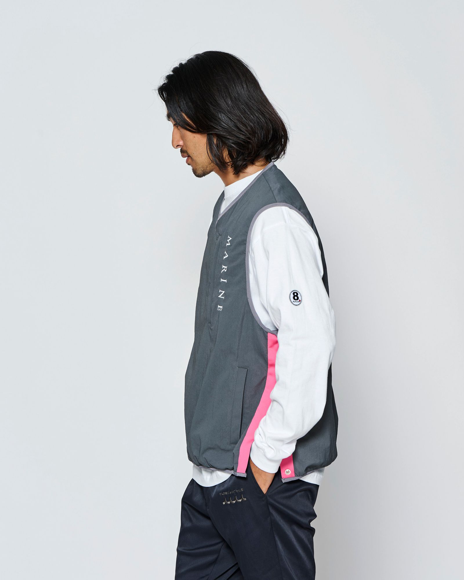 ☆先行予約☆muta MARINE × ACANTHUS  / フィールドベスト /  Field Vest / GREY【MA2722】