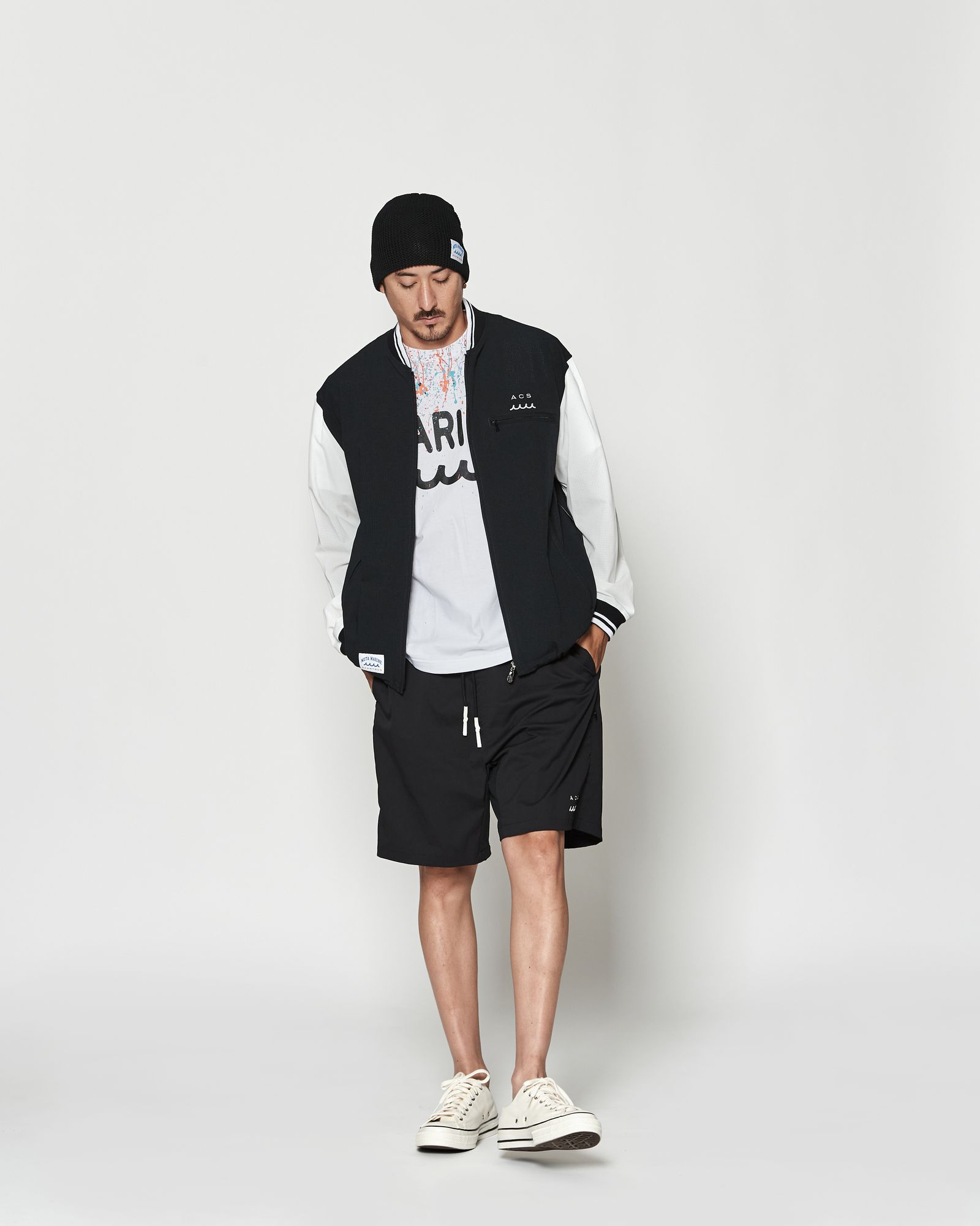 ☆先行予約☆muta MARINE × ACANTHUS  / Dot Air®ベンチレーションジャケット / Dot Air® Ventilation Jacket / BLACK WHITE【MA2603】