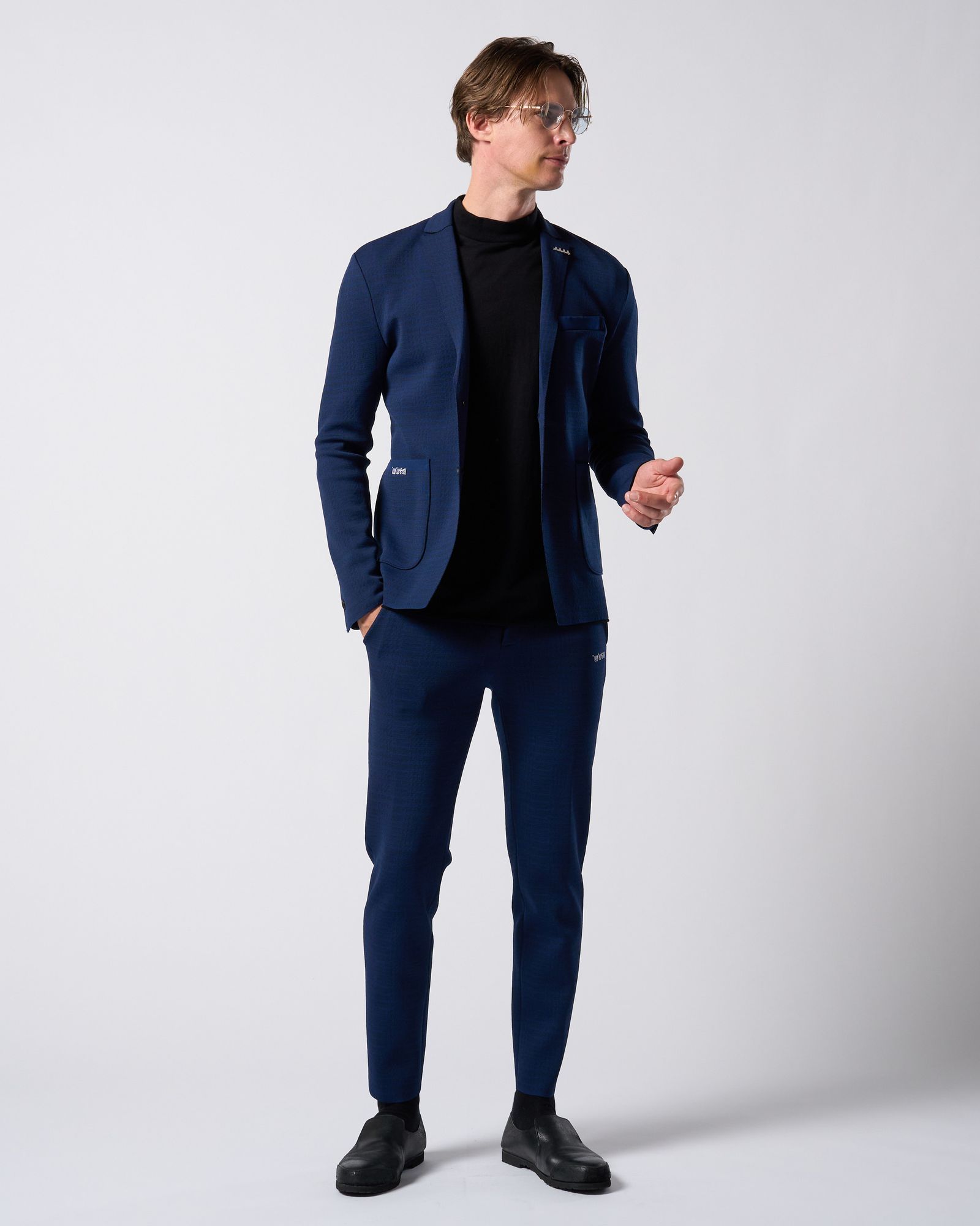 ☆先行予約☆ muta × wjk  / ニットジャケット / function knit jacket (jacquard check) / NAVY CHECK [207 mw08j]