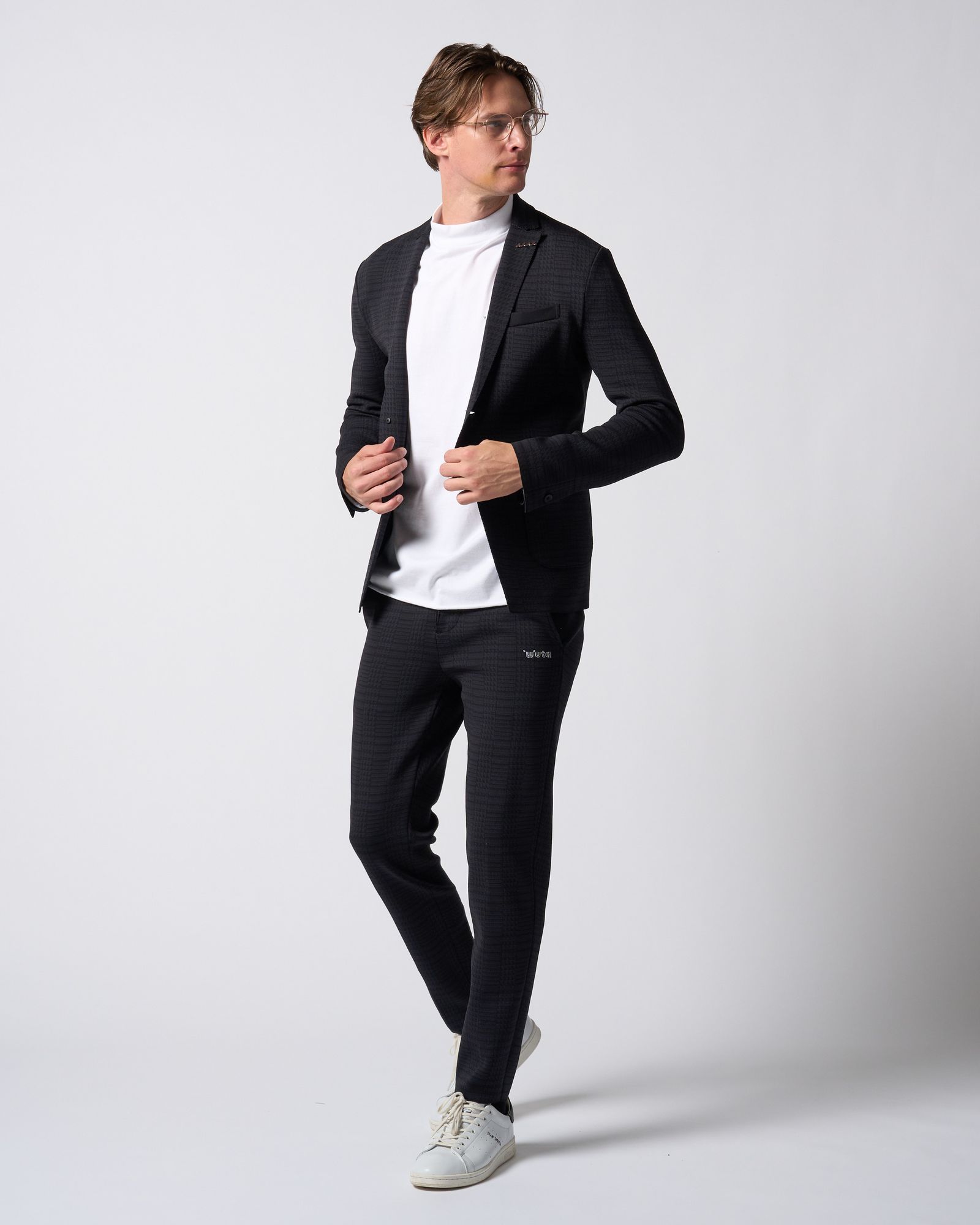 ☆先行予約☆ muta × wjk  / ニットジャケット / function knit jacket (jacquard check) / BLACK CHECK [207 mw08j]