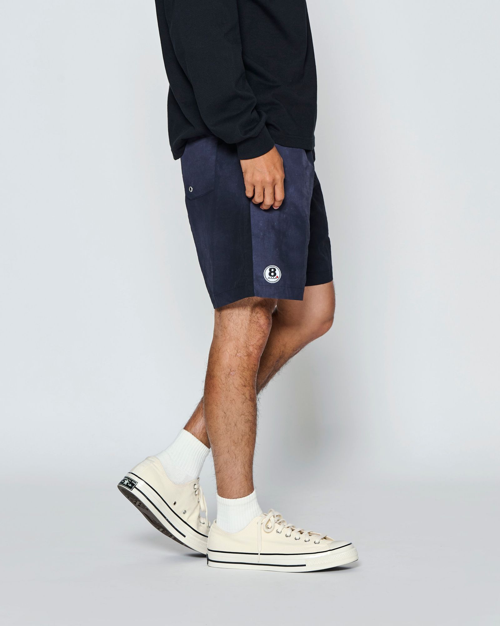 ☆先行予約☆muta MARINE × ACANTHUS  / Wネームロゴショーツ /  W-name logo S/S shorts / BLACK【MA2729】