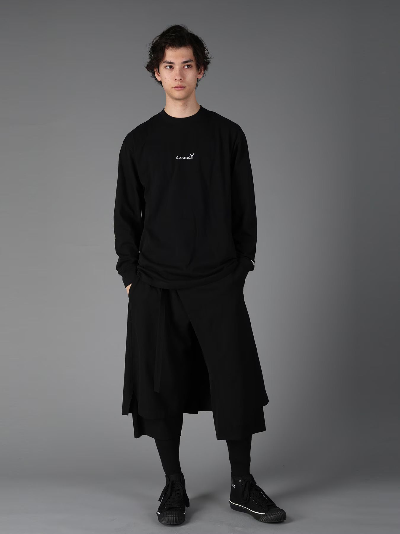 Ground Y × NEW ERA LONG SLEEVE T / BLACK [GW-T50-091-1]