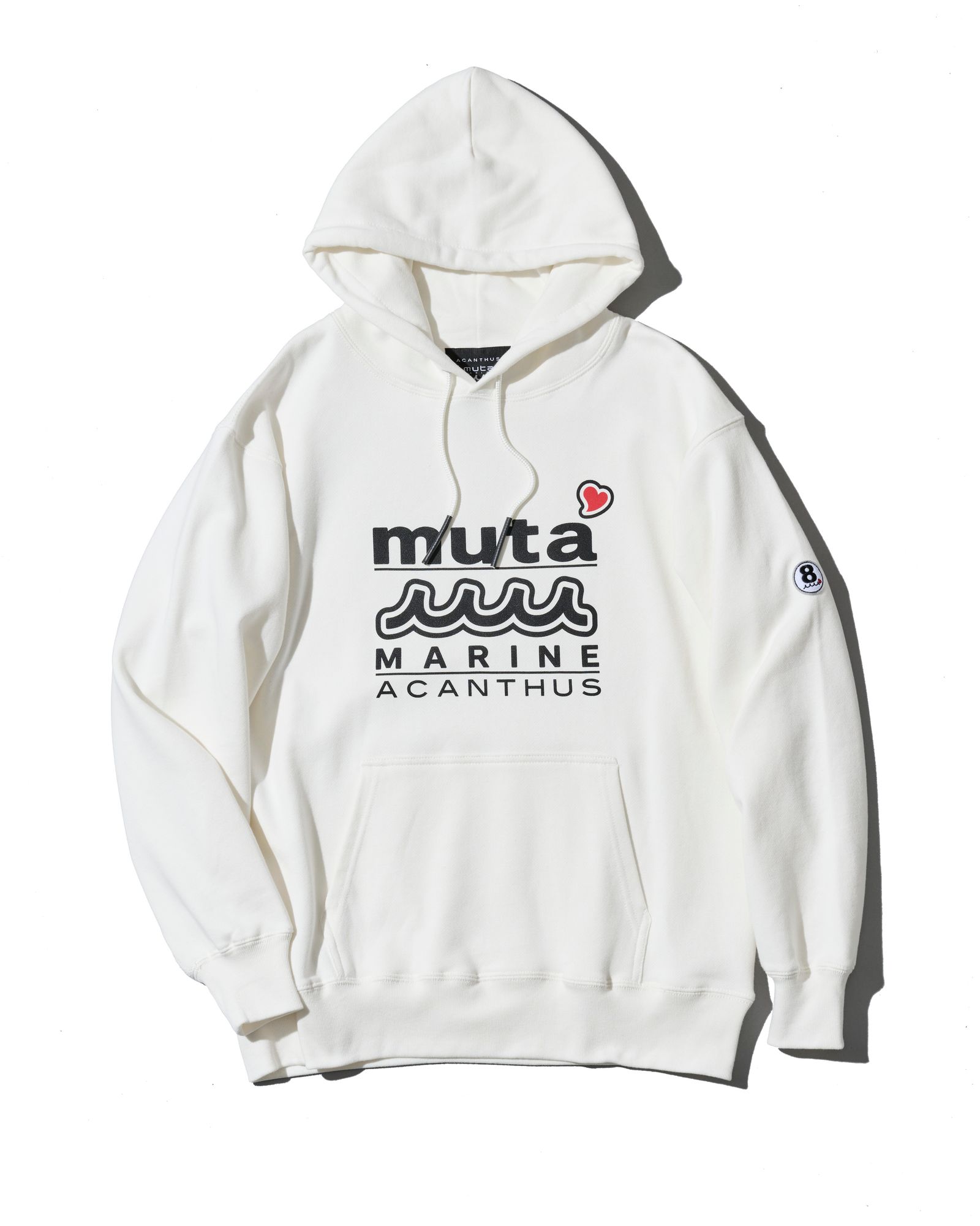 ☆先行予約☆muta MARINE × ACANTHUS  / Wネームロゴフーディー / プルオーバーパーカー /  W-name logo hoodie / WHITE【MA2726】