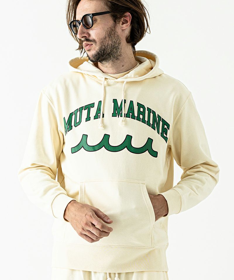 ACANTHUS - ACANTHUS x muta MARINE / College Logo Hooded Sweatshirt