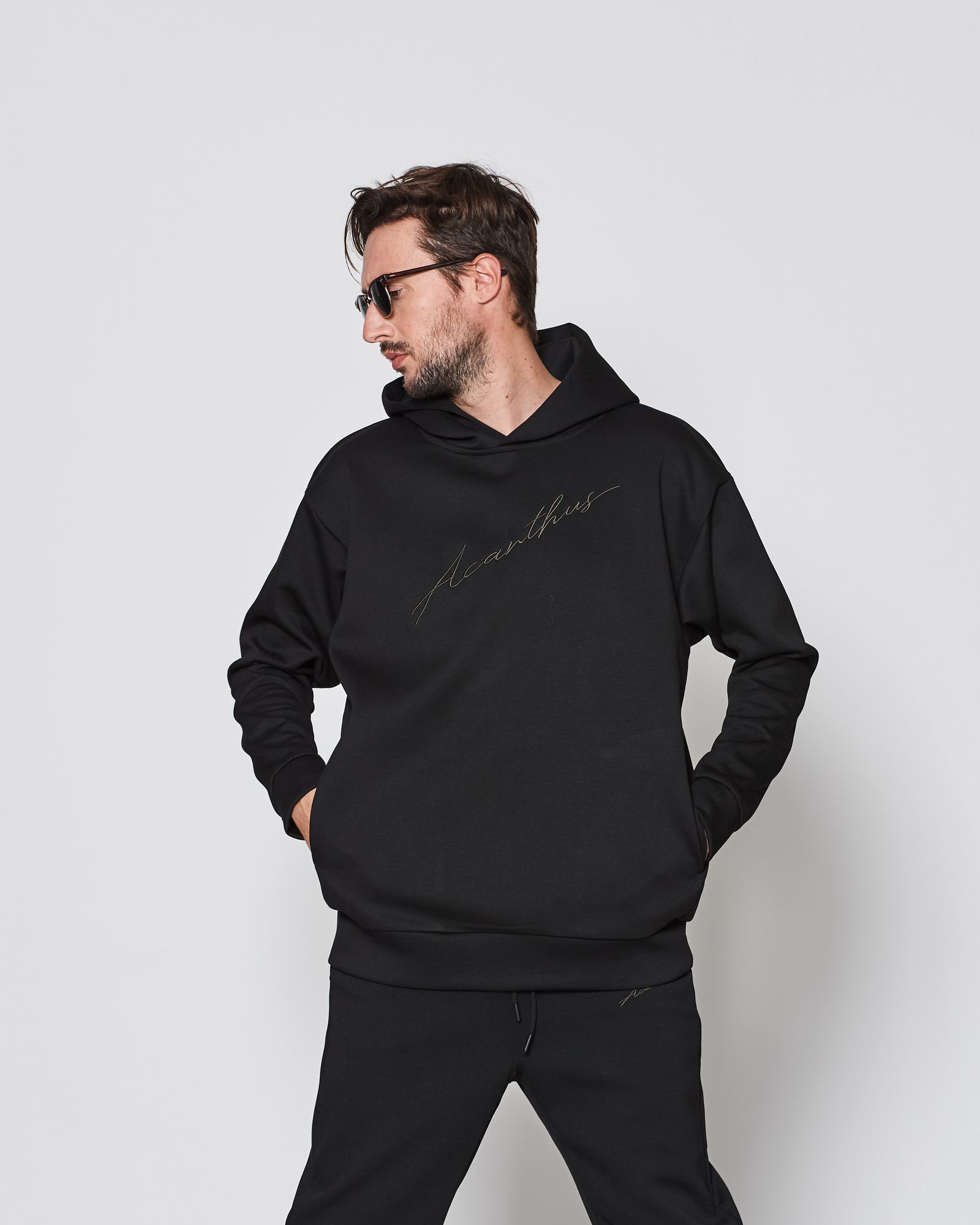 ACANTHUS / Double-knit Hooded Sweatshirt / パーカー / BLACK 【DW2501】