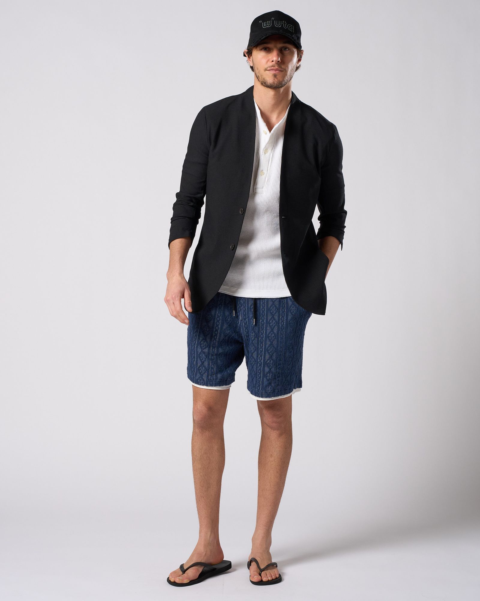 ☆先行予約☆ ワッフルヘンリーネック S/S  カットソー /  waffle henley S/S / WHITE[7131 wf19i]