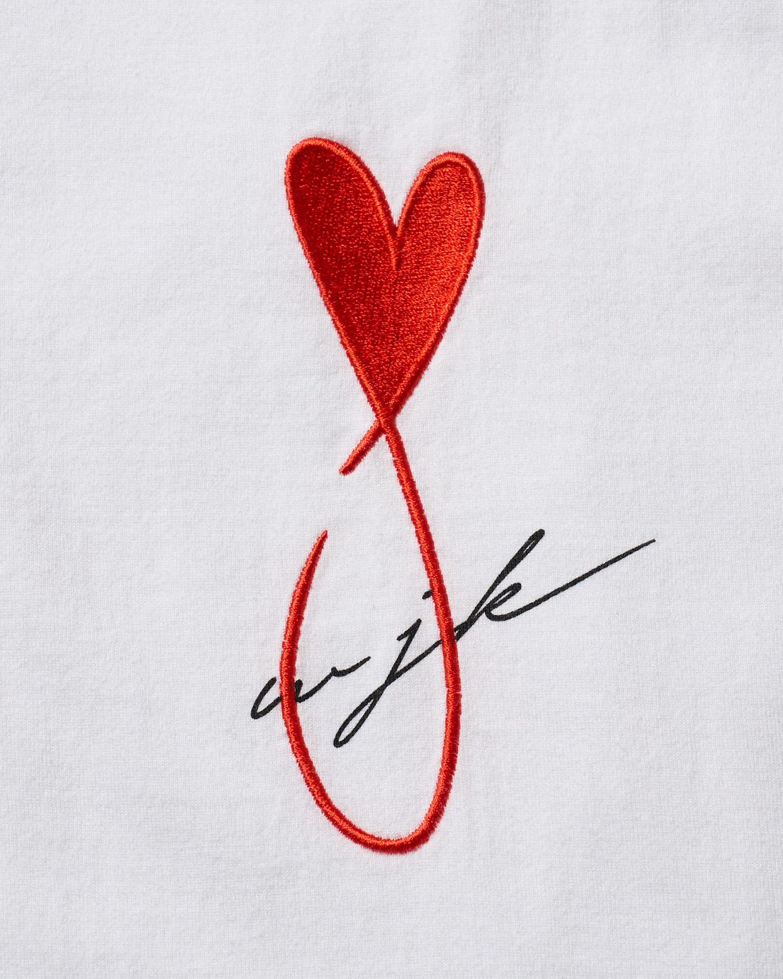 ☆先行予約☆Maison Honoré Paris× wjk  / ハートフィッシュ カットオフ 長袖Tシャツ / heart fish cut-off L/S / white×red【711 hw01k】