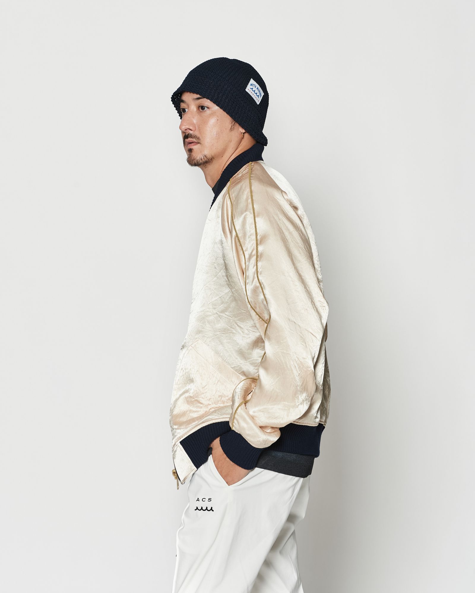 ☆先行予約☆muta MARINE × ACANTHUS  / リバーシブルスーベニアジャケット / Souvenir Jacket / BLUE 【MA2629】