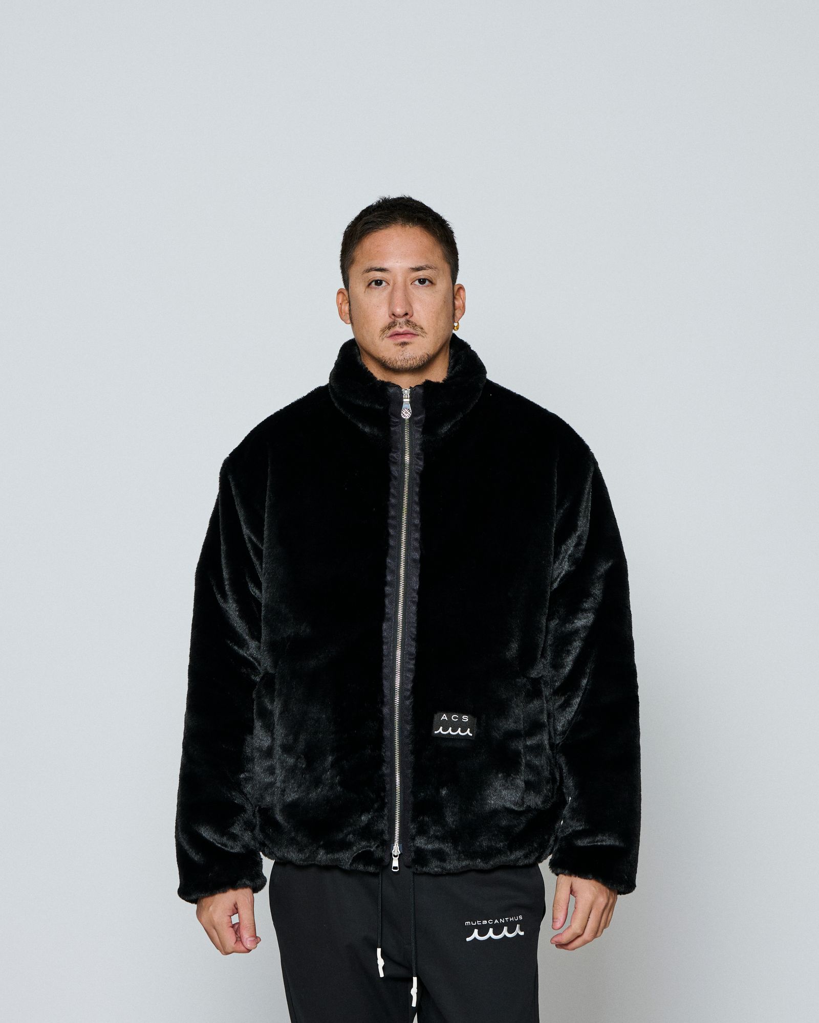 ☆先行予約☆ muta MARINE × ACANTHUS / フェイクファージャケット / Faux Fur Jacket / BLACK 【MA2650】