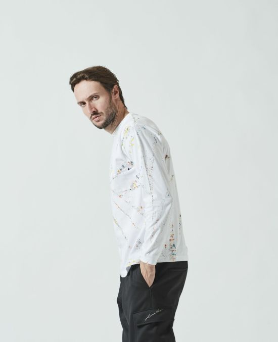 スパイラル スプラッシュ ロングスリーブTシャツ / Spiral Splash L/S Tee /  WHITE 【CT2311】