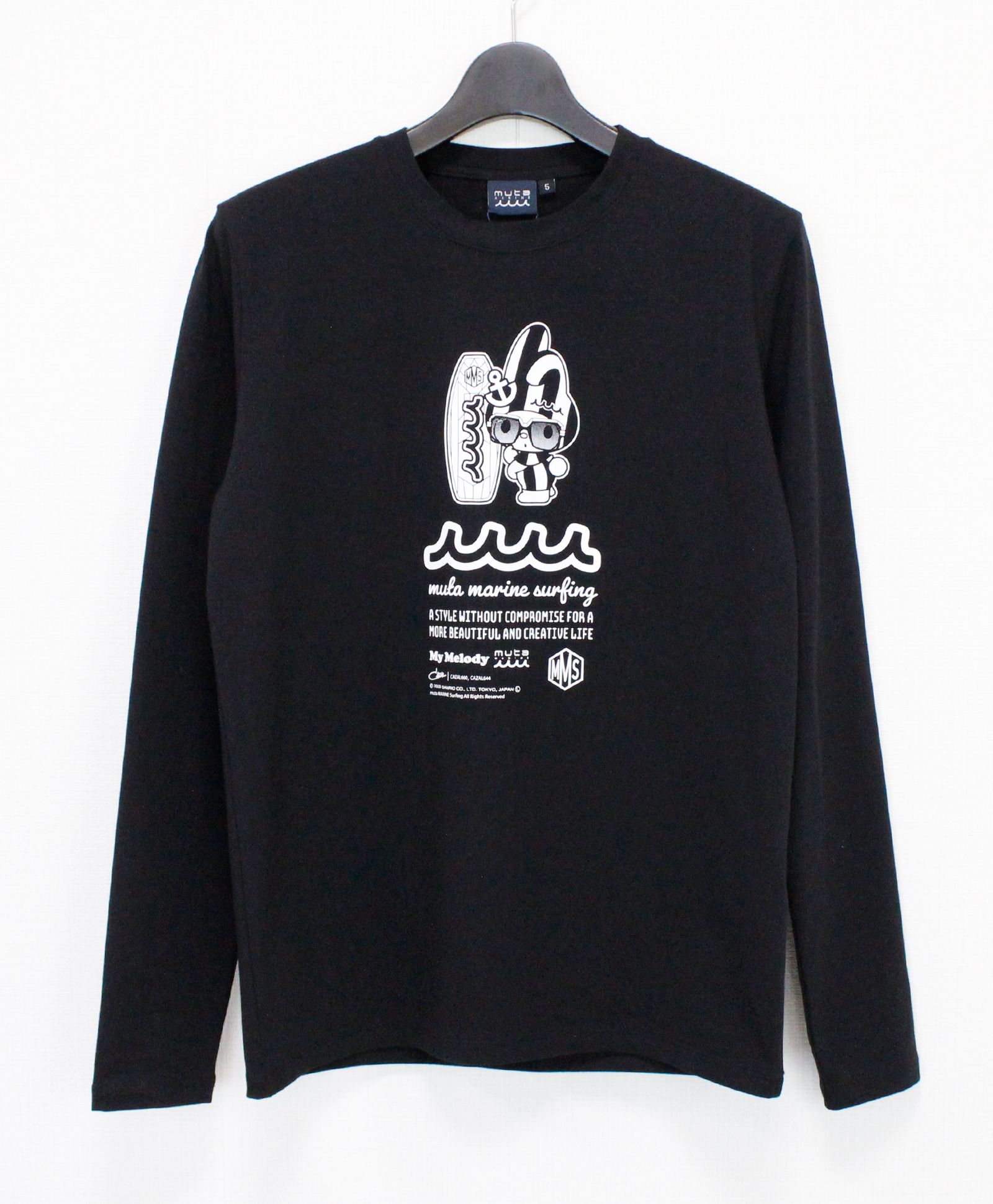 My Melody × muta MARINE SURFING ストレッチロングスリーブTシャツ / ブラック [MMMP-434771]