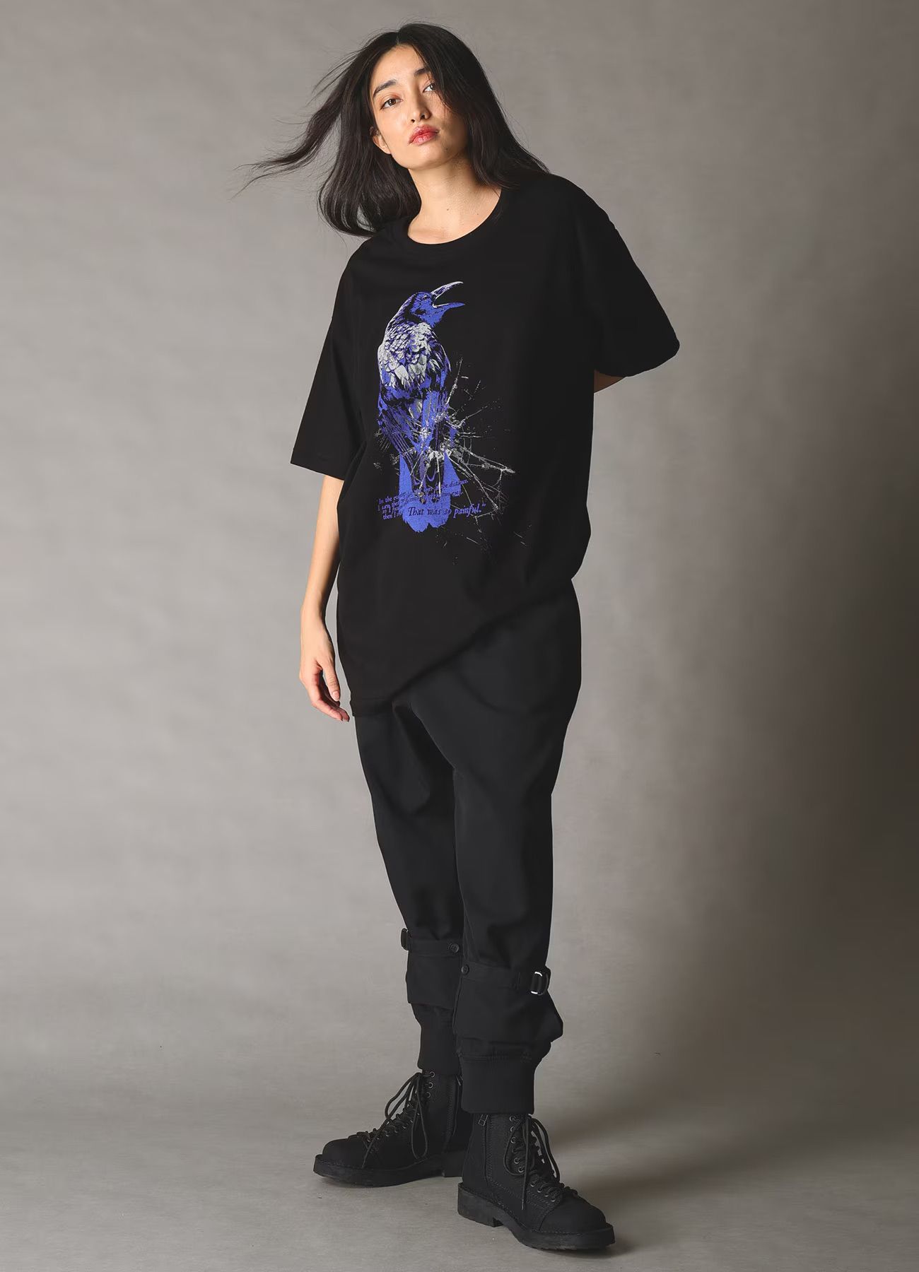 JERSEY CROW T-SHIRT / BLACK [GK-T76-070-2]