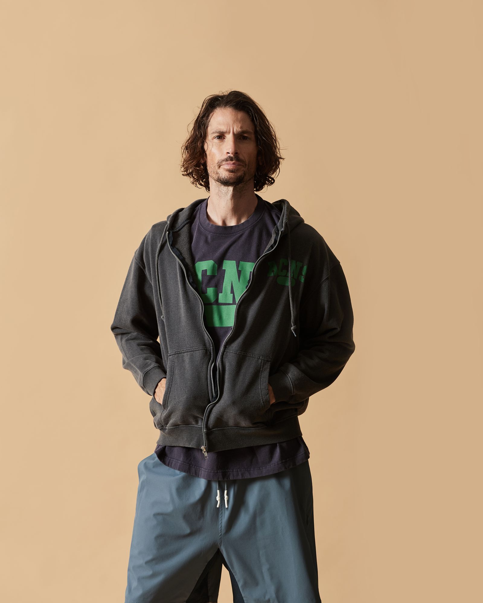 ☆先行予約☆ エイジングカレッジロゴ スウェットジップフーディー / パーカー / Aging College Logo Zip Up Hooded Sweatshirt / NAVY【HJ2601】