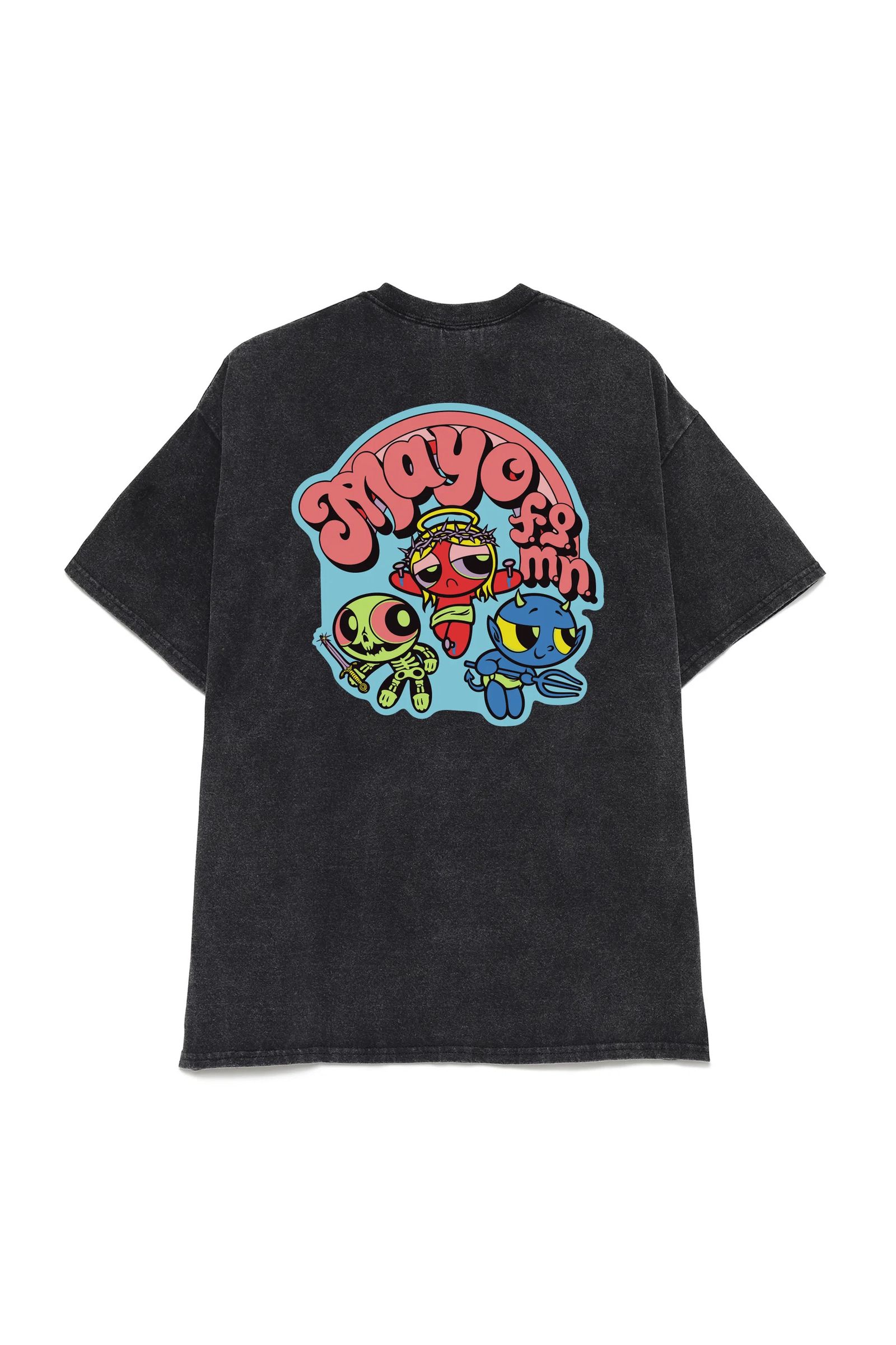 メイヨーパワーパフプリントTシャツ / MAYO POWERPUFF PRINT SHORT SLEEVE TEE  / フェードブラック [26MY-ST004]