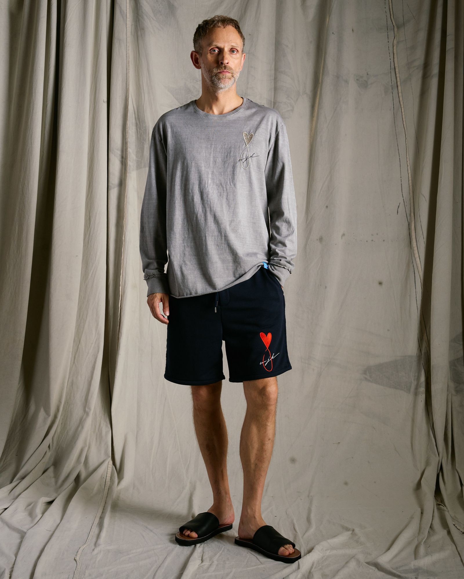 ☆先行予約☆Maison Honoré Paris× wjk  / ハートフィッシュ カットオフ 長袖Tシャツ / heart fish cut-off L/S / l.gray×silver【711 hw01k】